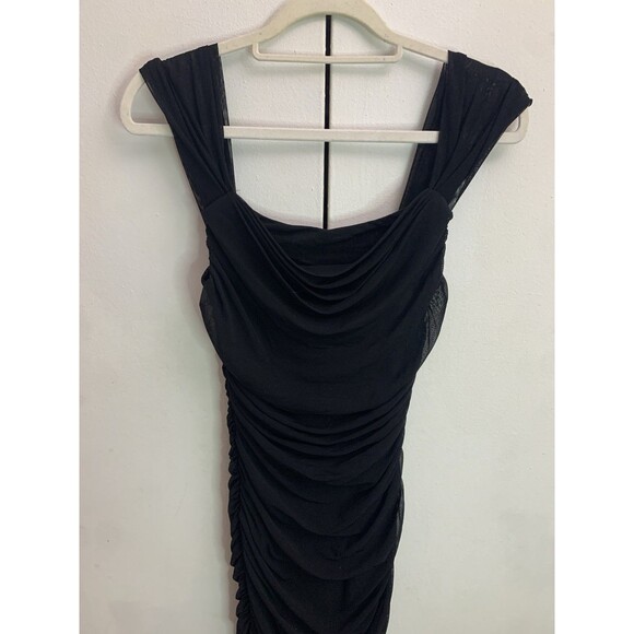 Black Bodycon Mermaid Gown. Womens Sz. S Off Shoulder Sleeveless. Stretchy - Picture 4 of 6